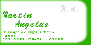 martin angelus business card